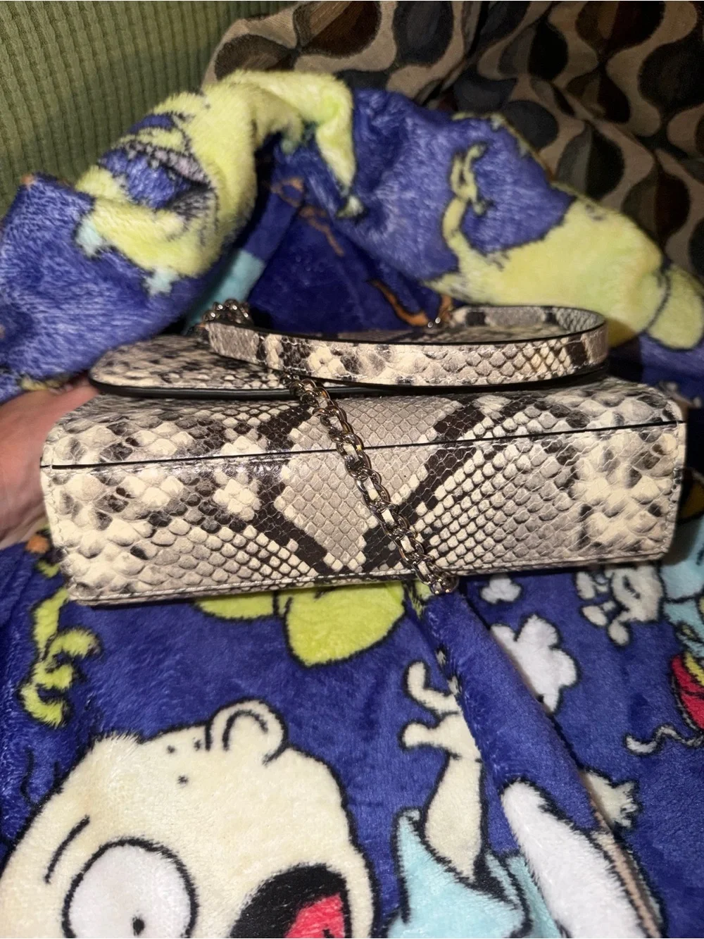 Euc tory burch snakeskin small fleming shoulder bag